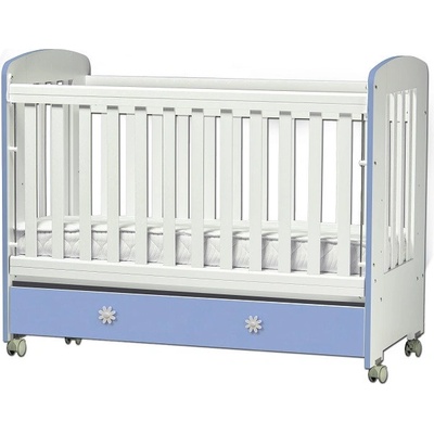 Дейзи Н Бебешка кошара Клео 60/120 подвижна решетка бял+син