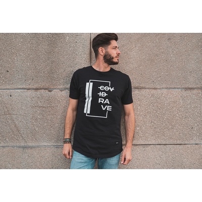 RAVEshop Prodloužené tričko ANTICOVID 2.0 černé