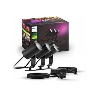 White & Color Ambiance Lily garden spotlight basic set of 3 (1, 770 lm), dimmable outdoor lights with 16 million colors, smart light control via voice or app, black - 1741430P7
