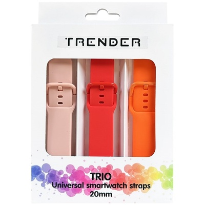 Trender Каишки Trender - Trio Sport, 20 mm, 3 броя, розова/червена/оранжева (TR-TRIO4)