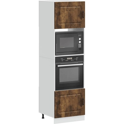 vidaXL Шкафове за фурна, 2 бр. "Kalmar", опушен дъб, инженерна дървесина (3315036)