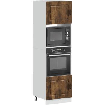 vidaXL Шкафове за фурна, 2 бр. "Kalmar", опушен дъб, инженерна дървесина (3315036)