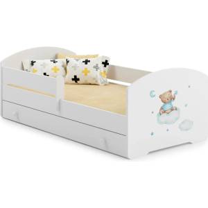 Kobi Детско легло Luk с парапет и чекмедже с различни мотиви (140 х 70 см, blue bear)
