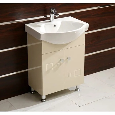 Inter Ceramic Долен шкаф за баня ICP 6080 BEIGE, PVC, бежов, с умивалник, 61.5x44x85см (6080 BEIGE)