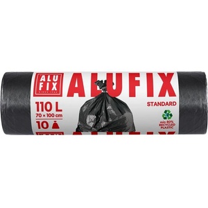 Alufix Торба за боклук 110 л, 10 бр. , 70x110 см, 25 , ALUFIX, черна MS110UNINEW (7042)