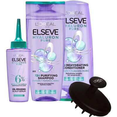 L'Oréal L'Oreal Elseve Комплект Hyaluron Pure - Шампоан, Балсам и Серум, 250 + 200 + 102 ml