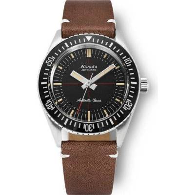 Nivada Grenchen Antarctic 32044A17 Brown Leather White Stitching