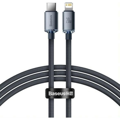 Baseus Crystal Shine Series nabíjací, dátový kábel USB-C Lightning 20W 1, 2m, čierna