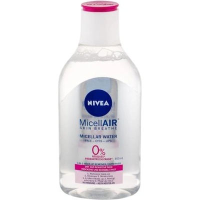 Nivea MicellAIR® 400 ml мицеларна вода 3в1 за суха и чувствителна кожа за жени