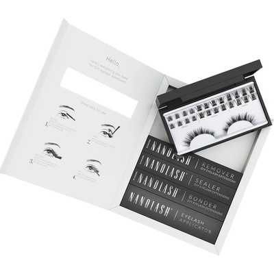 Nanolash, DIY Extensions Starter Kit umělé řasy 10.12.14mm Harmony 36ks. + tmel na řasy 5ml + tmel na řasy 5ml + aplikátor na řasy 1ks. + odstraňovač řas 5ml