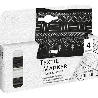 Kreul Fixky na textil Black and White 4 ks