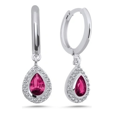 Olivie stříbrné KAPKA RUBY 7148