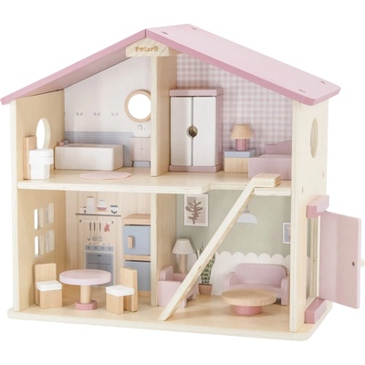 Viga Toys Дървен игрален комплект Viga Toys Polar B - Къща за кукли, с аксесоари (44256)