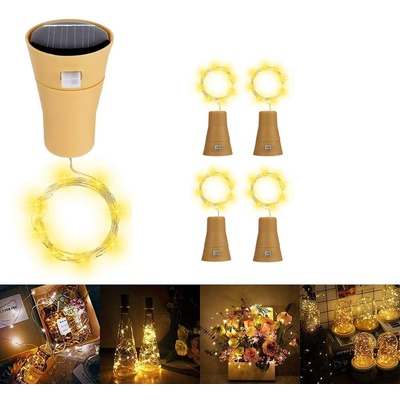 LUMA LED Dekoračná korková zátka korok na fľaše s LED svetelným drôtom 2m teplá biela