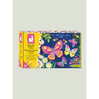 Janod Kreatívná sada Farebný piesok s trblietkami Motýle Atelier Midi