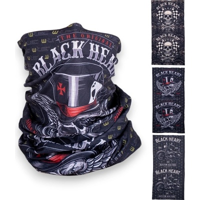 W-TEC Black Heart Scarfest Wings Skull