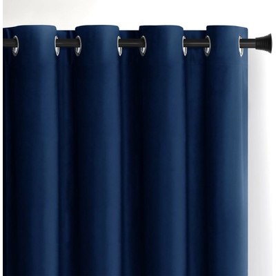 Záves AmeliaHome Velvet s priechodkami 140x270 cm modrý, veľkosť 140x270