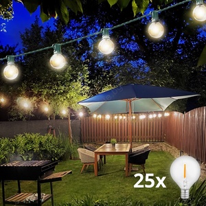 Brilagi -LED външна декоративна гирлянда 25xE12 20m зелена IP44 топла бяла светлина (BG1491)