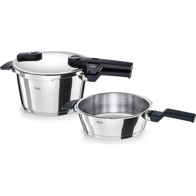 Fissler Тенджера под налягане VITAQUICK 2.5 л + 4.5 л, комплект от 2 бр. , сребро, неръждаема стомана, Fissler (FS600410110000)