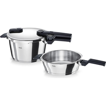Fissler Тенджера под налягане VITAQUICK 2.5 л + 4.5 л, комплект от 2 бр. , сребро, неръждаема стомана, Fissler (FS600410110000)
