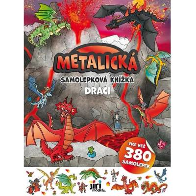 Metalická samolepková knížka Draci