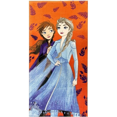 Himatsingka EU bavlnená plážová osuška Ľadové kráľovstvo motív Anna a Elsa 70 x 140 cm