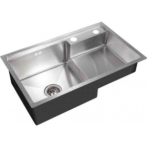 Inter Ceramic Кухненска мивка ICK D7848HD-L, Inter Ceramic, алпака, 78х48x22см (D7848HD-L) Мивка за вграждане