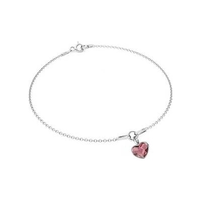 Nubis stříbrný se srdíčkem Crystals from Swarovski Antique Pink NB-0206-AP