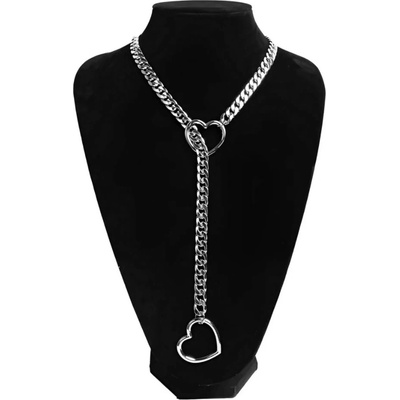 SuperLove Heart Slip Chain Necklace Silver