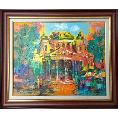 Софийски градски пейзаж " Народен театър Ив. Вазов" "