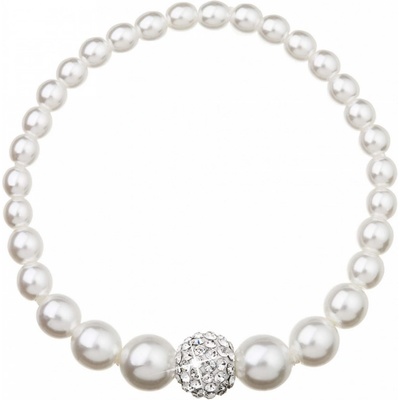 Pavona perlový bílý s Preciosa krystaly 33063.1