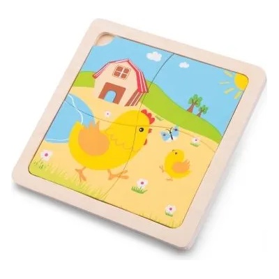 New Classic Toys - Дървен пъзел в рамка - Пиленце (10529)