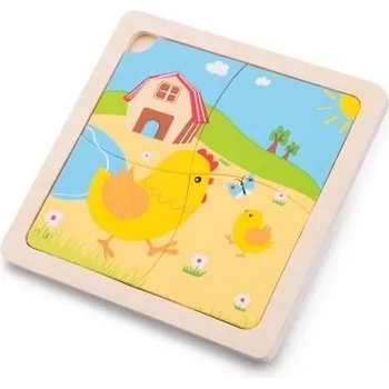 New Classic Toys - Дървен пъзел в рамка - Пиленце (10529)