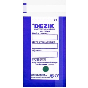 DEZIK Комбиниран крафт плик за стерилизация 60 x 100 мм. 100 бр (KD060)