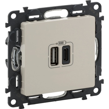 Legrand valena life 2xusb socket type a+c 5v 15w cream (753206l)