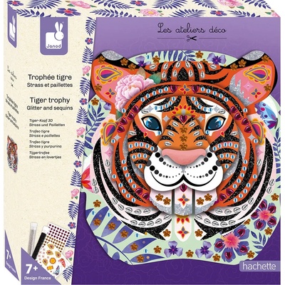 Janod Творчески комплект Janod - Тигър с брокат и кристали (J07915)