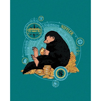 Zuty Hrabák s hromádkou mincí fantastická zvířata 40 x 50 cm vypnuté plátno na rám 8596530206378