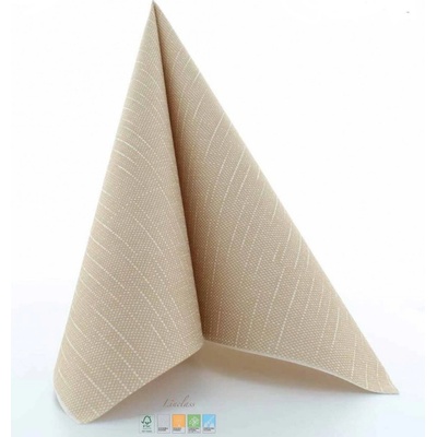 Mank Airlaid světle hnědé ubrousky s dekorem STOCKHOLM 40x40cm 50ks