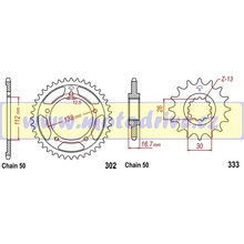 RK Racing Chain Řetězová sada Honda CB 900 F Hornet 02-06