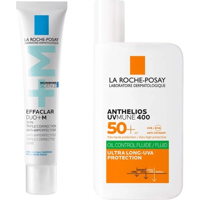 La Roche-Posay Комплект - Tройна коригираща грижа и Защитен флуид за лице, 40 + 50 ml