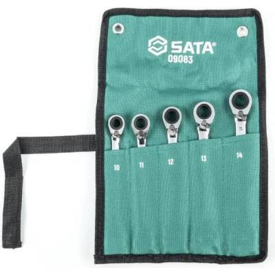 Sata Tools Očkoploché ráčnové klíče 10 ÷ 14 mm v tetronové tašce 5 ks ST09083SJ