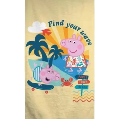 Jerry Fabrics Peppa Pig AYM074567 plážová osuška žlutá 70 x 140 cm