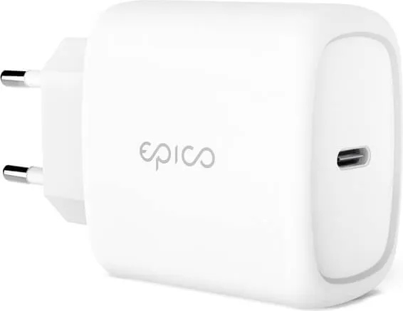 Epico Бързо Зарядно с USB-C за iPhone, Epico 220v PD3.0 20W, Бял (9915111100033)