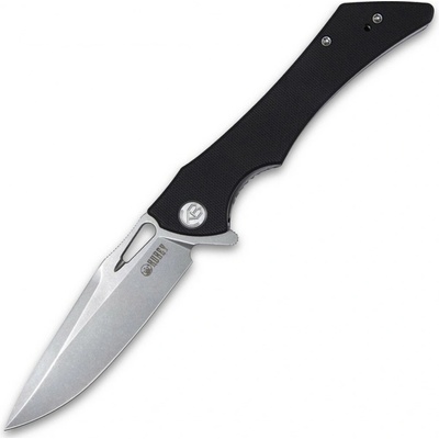 KUBEY Raven Liner Lock Flipper Knife Black G10 Handle KB245D