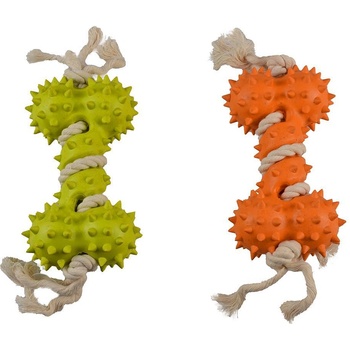 Duvo Plus Eko - Играчка за кучета за дъвчене и дърпане от естествена гума, бамбукови и оризови фибри, 27x8, 5x5 см