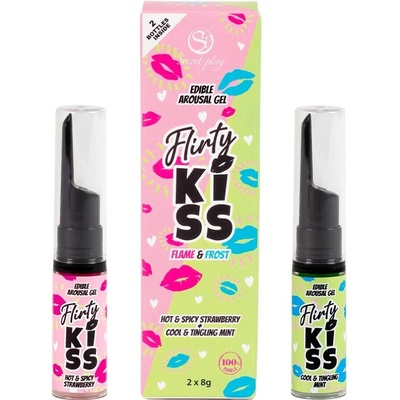 Secret Play Flirty Kiss Flame & Frosty Edible Arousal Gel Strawberry & Mint 2 x 8 g