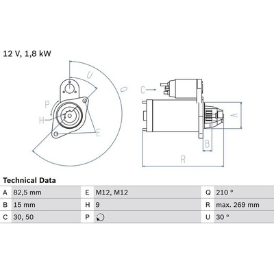 BOSCH 0 986 016 240 Startér (0986016240)