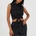 Brave Soul Womens Sleeveless Collared Top with Tie Detail - Black