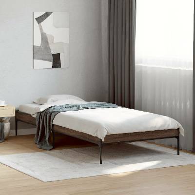 zahrada-XL 845035 Rám postele hnědý dub kompozitní dřevo a kov