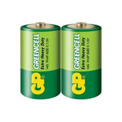 GP Batteries Цинково-карбонова батерия GP 14G-S2 Greencell, R14, 2 бр. в опаковка / Shrink, 3500 mAh, 1.5 V, GP-BM-14G-S2